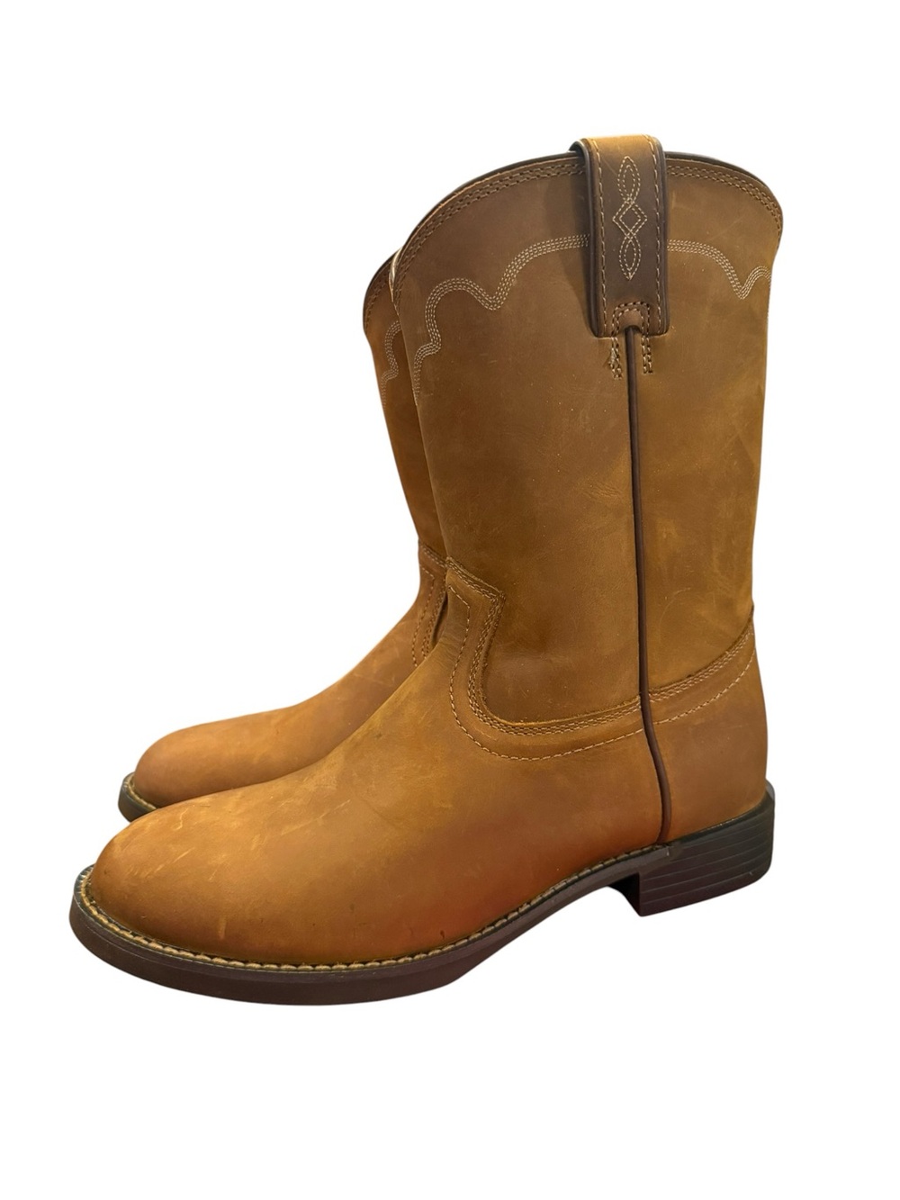 Justin Jeb Apache Cowhide Roper Boots Tan Style 3902 Men’s Size 10 D NWT $189.99 - Picture 2 of 14